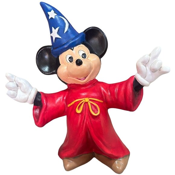 Walt Disney Prod Mickey Mouse Blue Wizard Hand Painted Ceramic Figurine 10" Tall - Picture 1 of 15